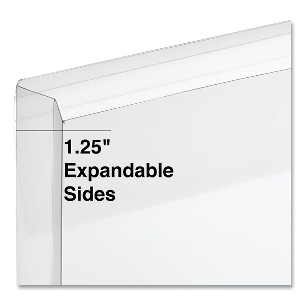 Top Opening Poly Envelopes, 1.25 In. Expansion, Letter Size, Clear, 10PK